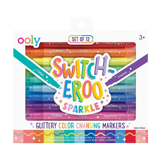 Switch-Eroo Sparkle Glittery Color Changing Markers - Set of 12